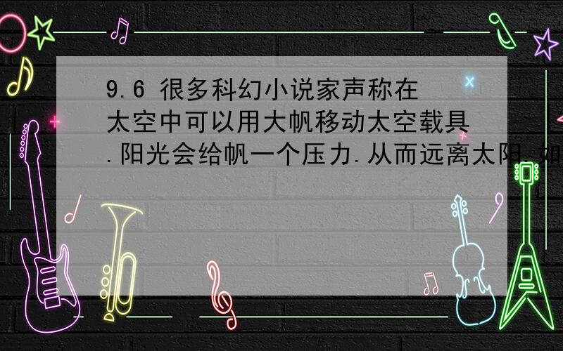 9.6 很多科幻小说家声称在太空中可以用大帆移动太空载具.阳光会给帆一个压力.从而远离太阳.如何用量子理论支持这一声明