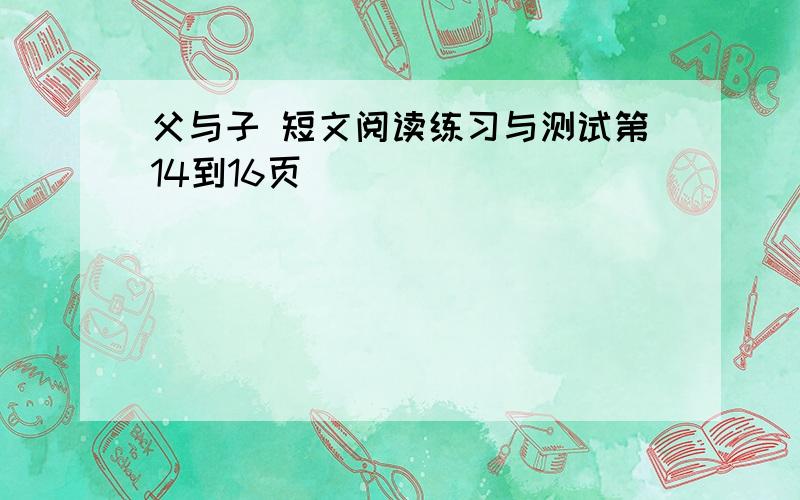 父与子 短文阅读练习与测试第14到16页