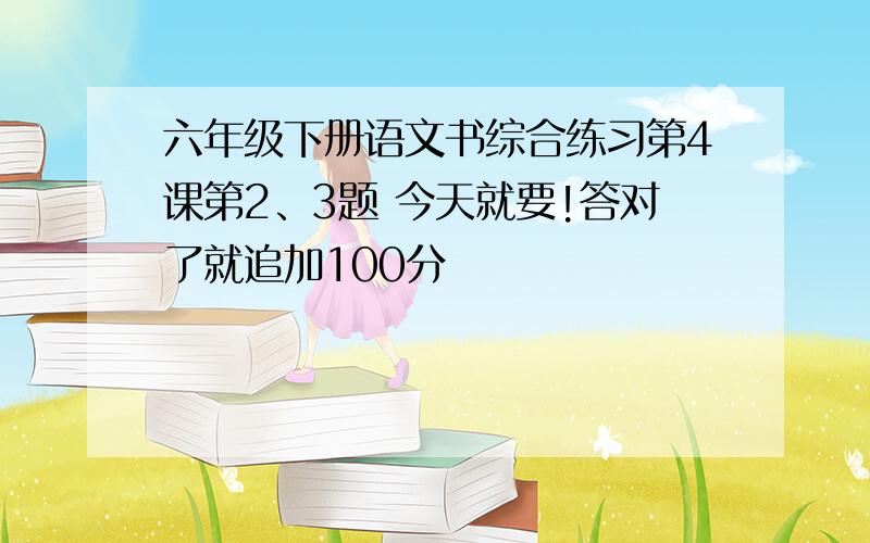 六年级下册语文书综合练习第4课第2、3题 今天就要!答对了就追加100分