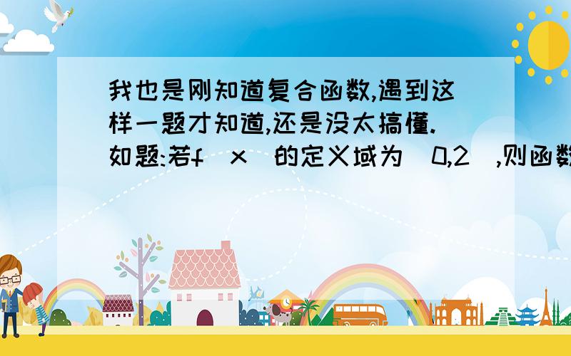 我也是刚知道复合函数,遇到这样一题才知道,还是没太搞懂.如题:若f(x)的定义域为[0,2],则函数f(2-x)的定义域