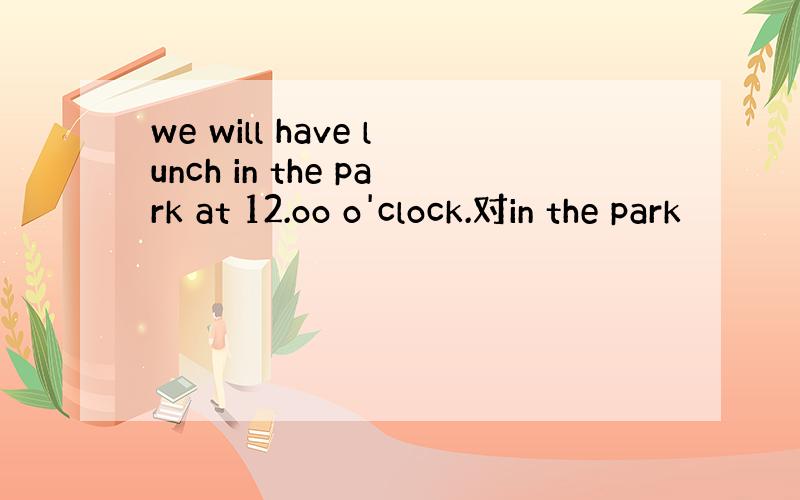 we will have lunch in the park at 12.oo o'clock.对in the park