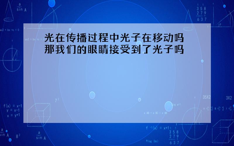 光在传播过程中光子在移动吗 那我们的眼睛接受到了光子吗