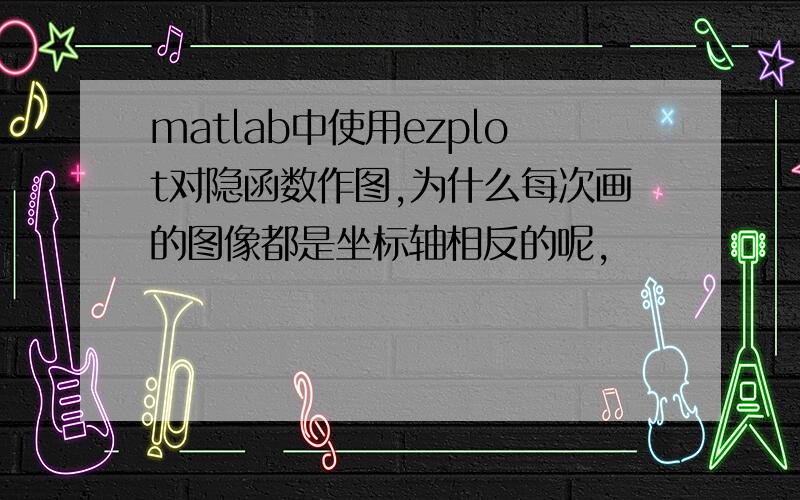 matlab中使用ezplot对隐函数作图,为什么每次画的图像都是坐标轴相反的呢,