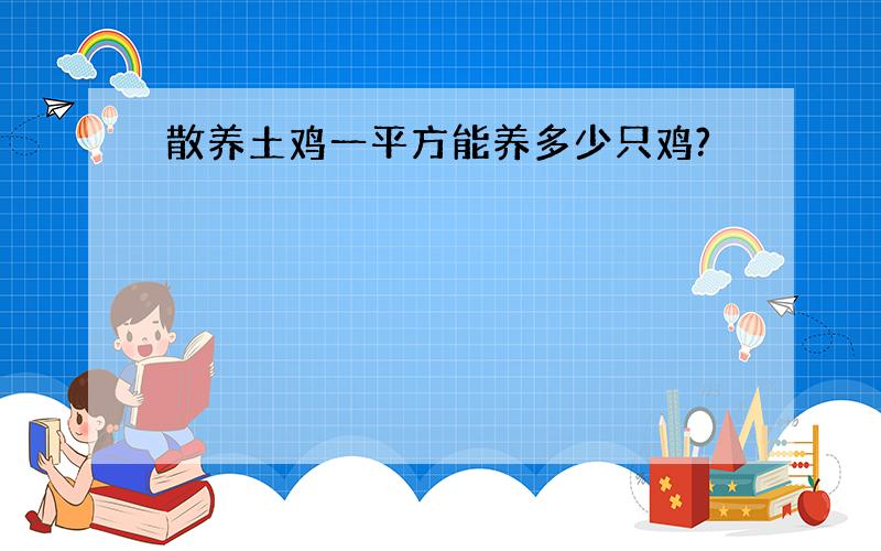 散养土鸡一平方能养多少只鸡?