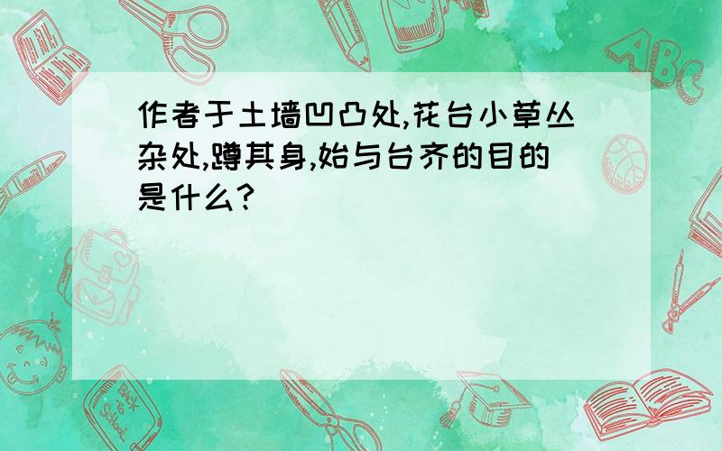 作者于土墙凹凸处,花台小草丛杂处,蹲其身,始与台齐的目的是什么?