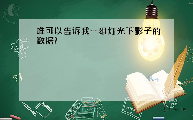 谁可以告诉我一组灯光下影子的数据?