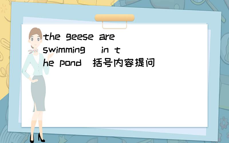 the geese are swimming (in the pond)括号内容提问