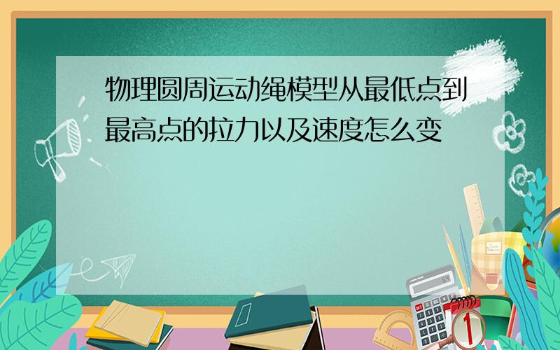 物理圆周运动绳模型从最低点到最高点的拉力以及速度怎么变