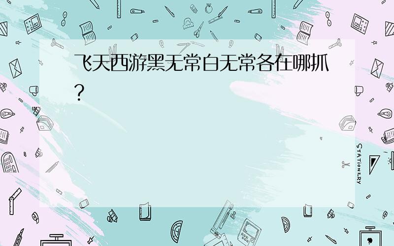 飞天西游黑无常白无常各在哪抓?