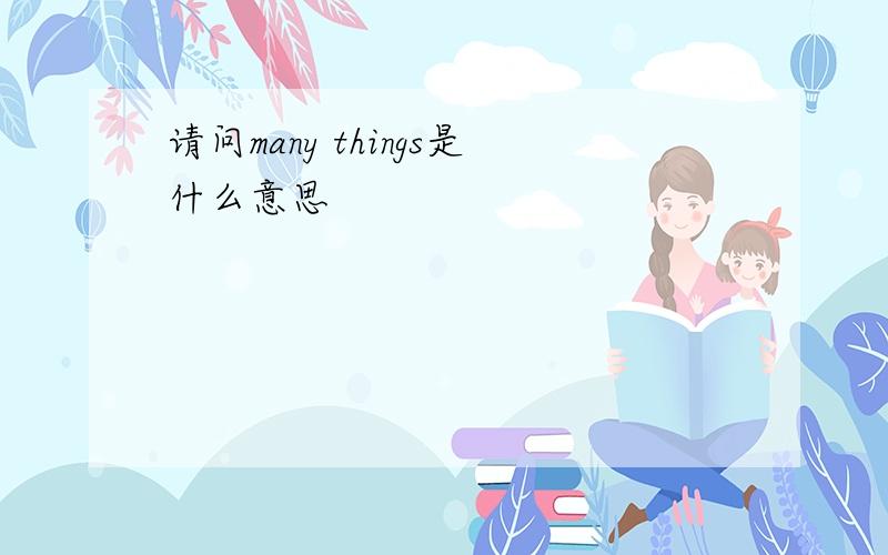 请问many things是什么意思