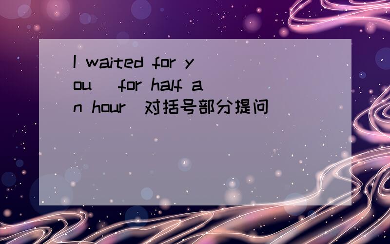 I waited for you (for half an hour)对括号部分提问