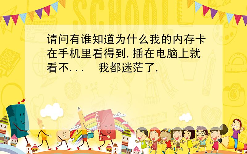 请问有谁知道为什么我的内存卡在手机里看得到,插在电脑上就看不...　我都迷茫了,