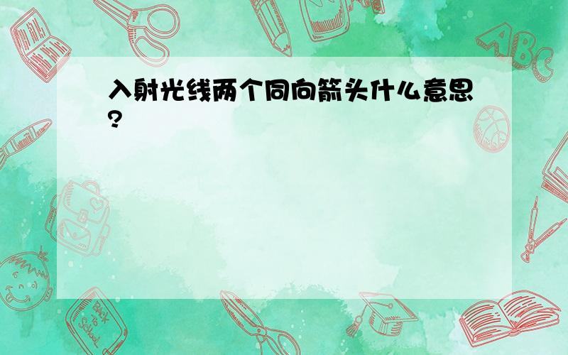 入射光线两个同向箭头什么意思?