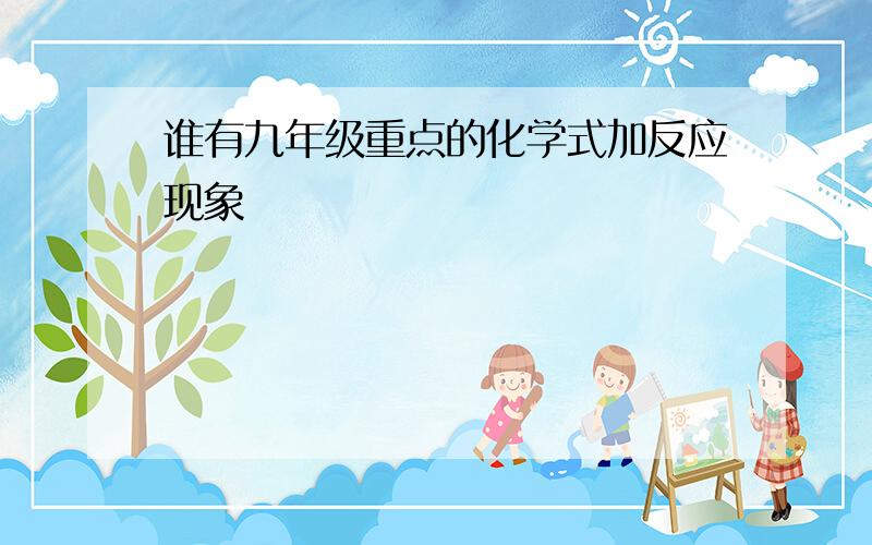 谁有九年级重点的化学式加反应现象