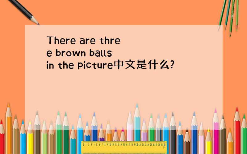 There are three brown balls in the picture中文是什么?