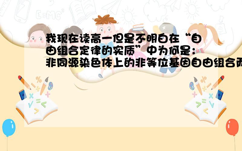 我现在读高一但是不明白在“自由组合定律的实质”中为何是：非同源染色体上的非等位基因自由组合而不能说是：非同源染色体上的基