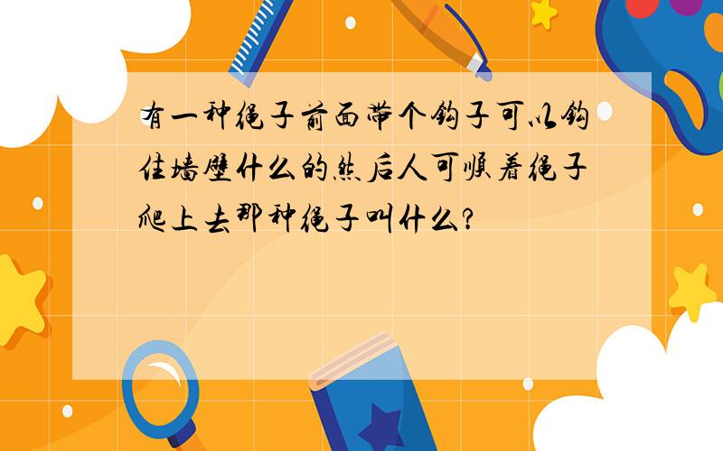 有一种绳子前面带个钩子可以钩住墙壁什么的然后人可顺着绳子爬上去那种绳子叫什么?