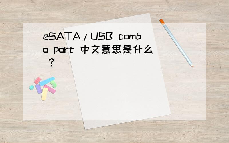 eSATA/USB combo port 中文意思是什么 ?