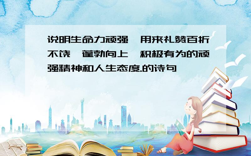 说明生命力顽强,用来礼赞百折不饶、蓬勃向上、积极有为的顽强精神和人生态度.的诗句