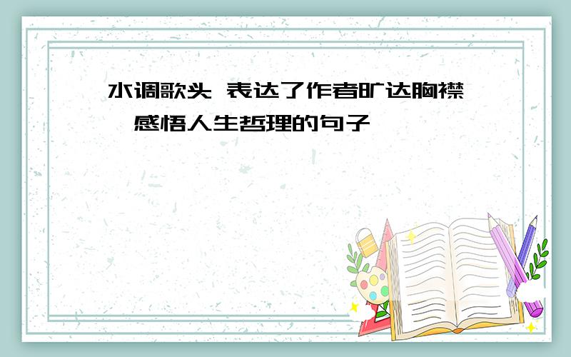 水调歌头 表达了作者旷达胸襟,感悟人生哲理的句子