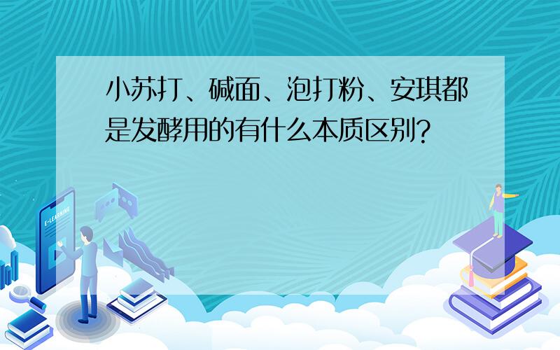 小苏打、碱面、泡打粉、安琪都是发酵用的有什么本质区别?