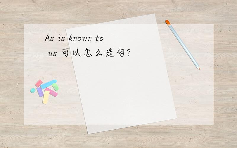 As is known to us 可以怎么造句?