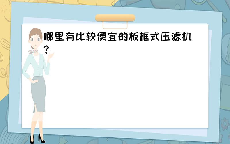 哪里有比较便宜的板框式压滤机?