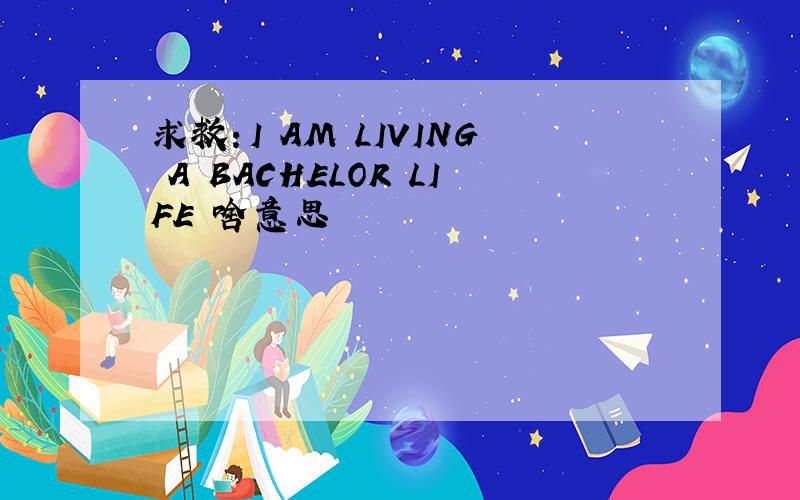 求救：I AM LIVING A BACHELOR LIFE 啥意思