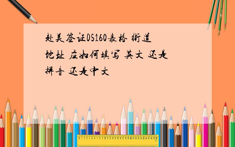 赴美签证DS160表格 街道地址 应如何填写 英文 还是拼音 还是中文