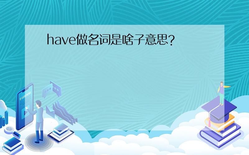 have做名词是啥子意思?