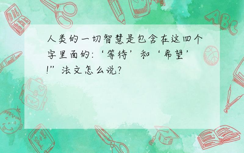 人类的一切智慧是包含在这四个字里面的:‘等待’和‘希望’!”法文怎么说?