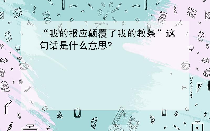 “我的报应颠覆了我的教条”这句话是什么意思?