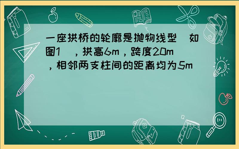 一座拱桥的轮廓是抛物线型（如图1），拱高6m，跨度20m，相邻两支柱间的距离均为5m．