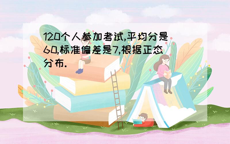 120个人参加考试,平均分是60,标准偏差是7,根据正态分布.