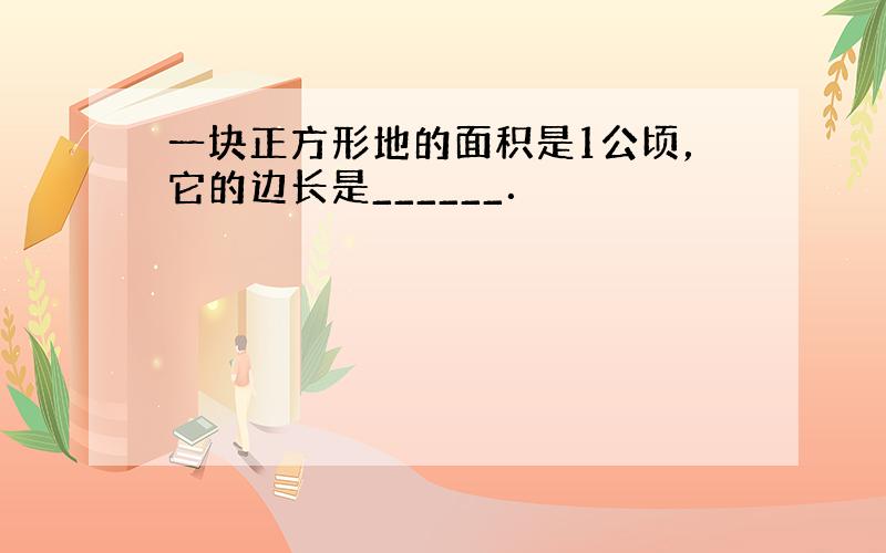 一块正方形地的面积是1公顷，它的边长是______．