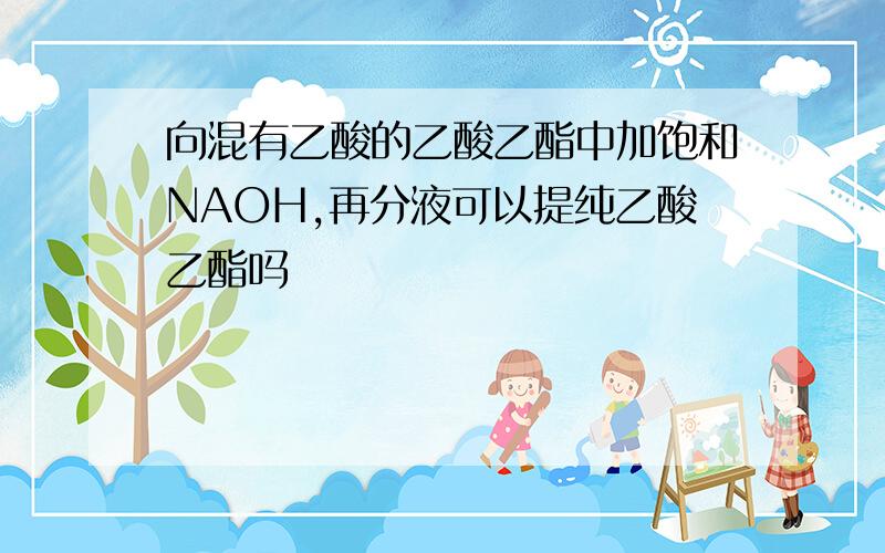 向混有乙酸的乙酸乙酯中加饱和NAOH,再分液可以提纯乙酸乙酯吗