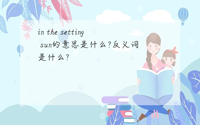 in the setting sun的意思是什么?反义词是什么?