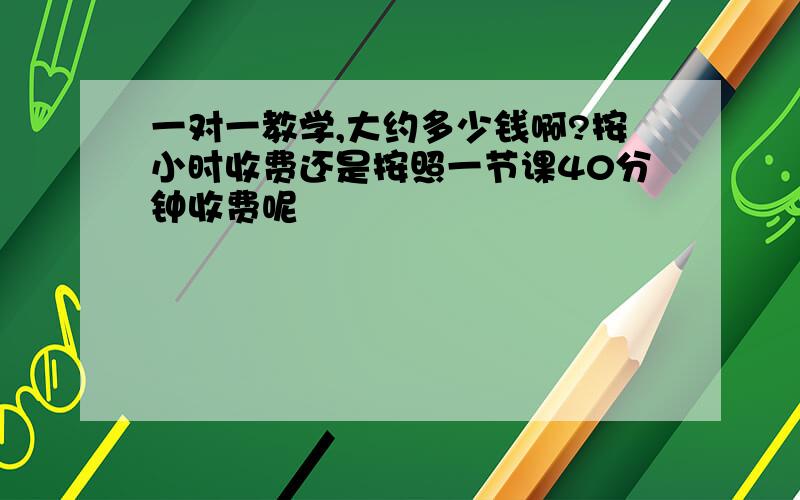 一对一教学,大约多少钱啊?按小时收费还是按照一节课40分钟收费呢