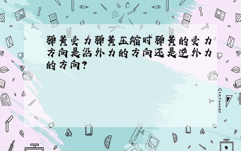 弹簧受力弹簧压缩时弹簧的受力方向是沿外力的方向还是逆外力的方向?