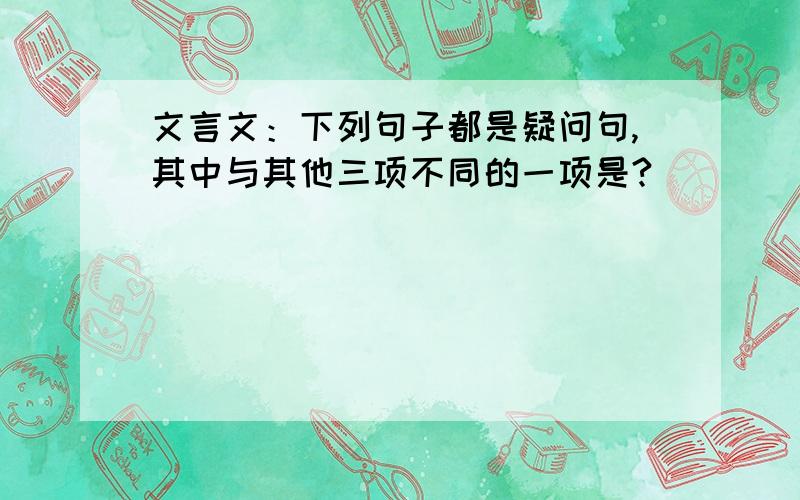 文言文：下列句子都是疑问句,其中与其他三项不同的一项是?