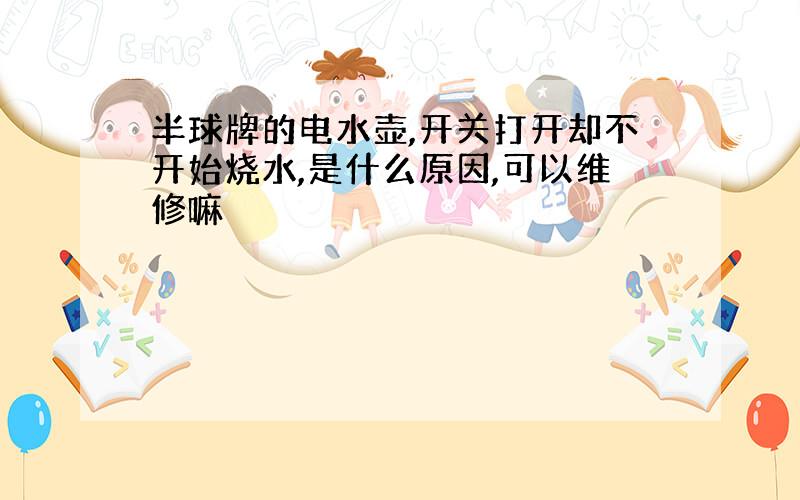 半球牌的电水壶,开关打开却不开始烧水,是什么原因,可以维修嘛