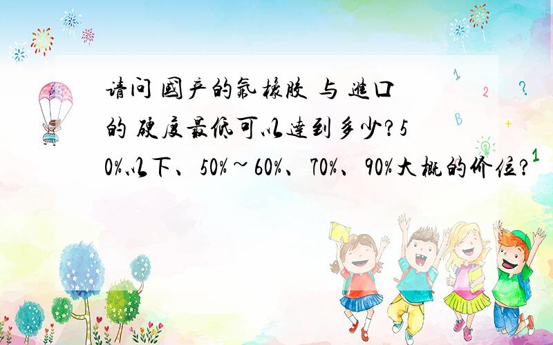 请问 国产的氟橡胶 与 进口的 硬度最低可以达到多少?50%以下、50%~60%、70%、90%大概的价位?