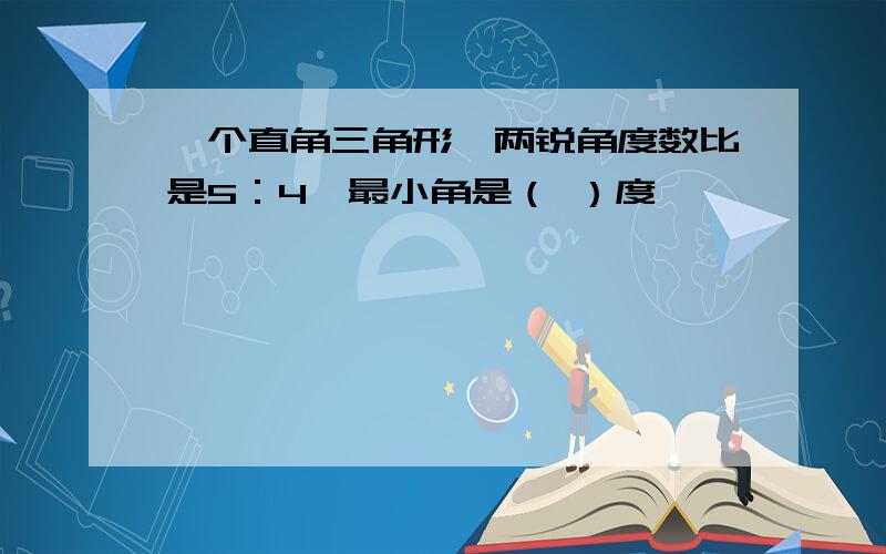 一个直角三角形,两锐角度数比是5：4,最小角是（ ）度