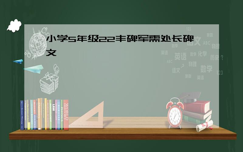 小学5年级22丰碑军需处长碑文