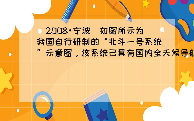 （2008•宁波）如图所示为我国自行研制的“北斗一号系统”示意图，该系统已具有国内全天候导航、定位及通讯服务等功能．该系