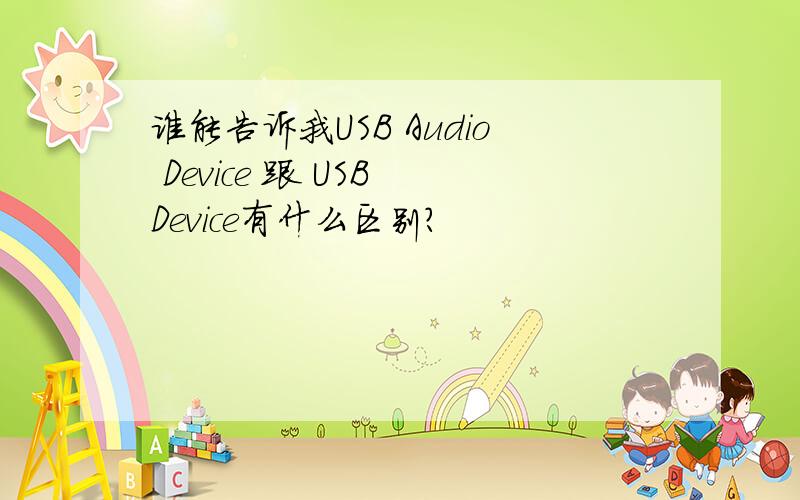 谁能告诉我USB Audio Device 跟 USB Device有什么区别?