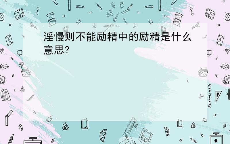 淫慢则不能励精中的励精是什么意思?