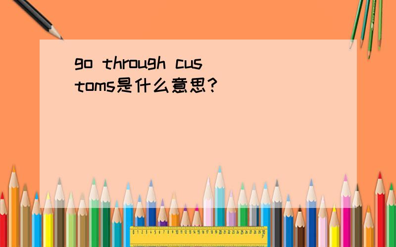 go through customs是什么意思?