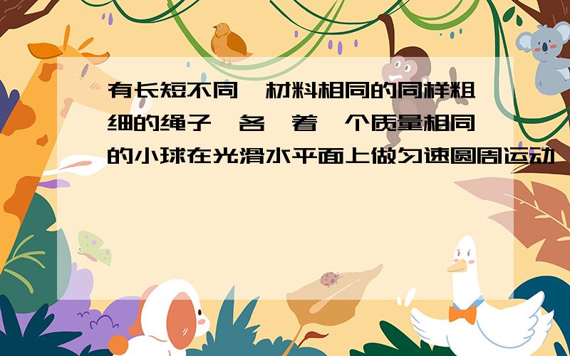 有长短不同,材料相同的同样粗细的绳子,各诠着一个质量相同的小球在光滑水平面上做匀速圆周运动,那么 （）