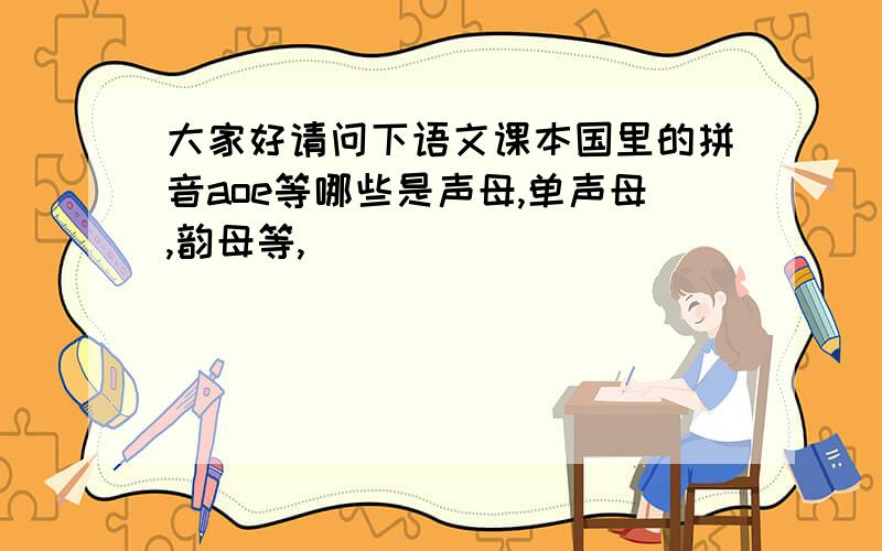 大家好请问下语文课本国里的拼音aoe等哪些是声母,单声母,韵母等,